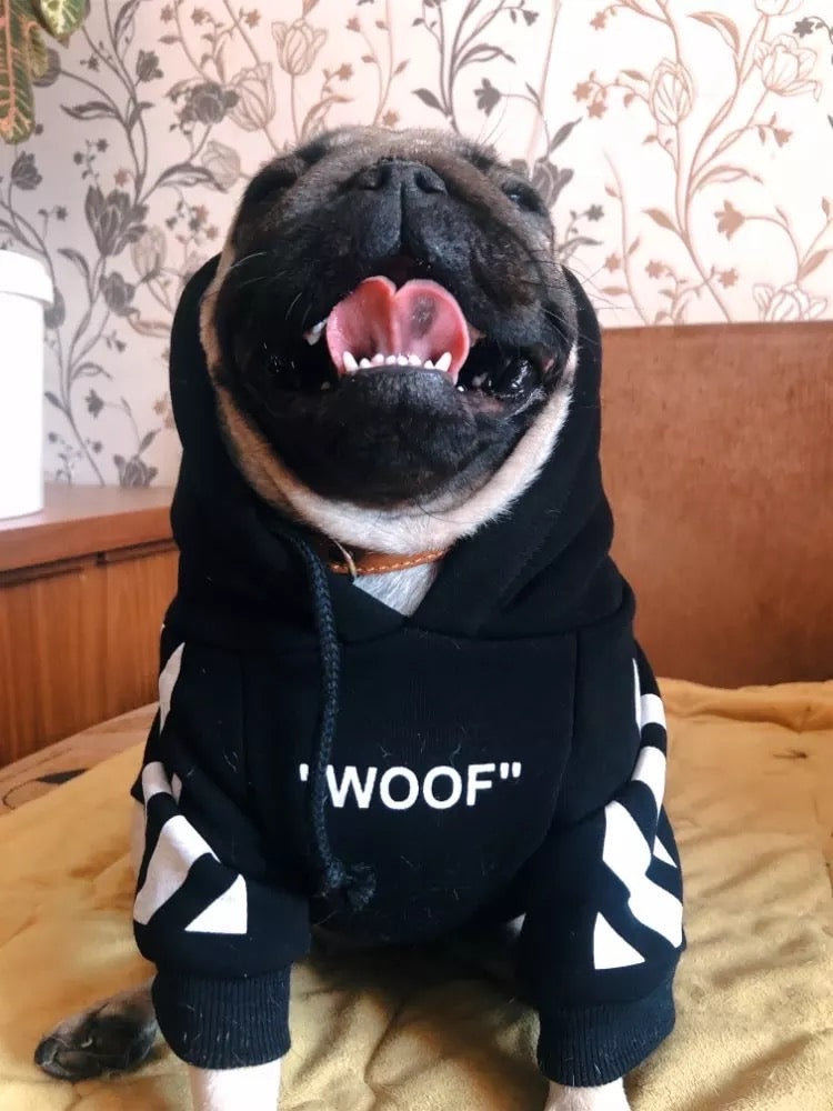 "WOOF" Hoodie -  Black & White